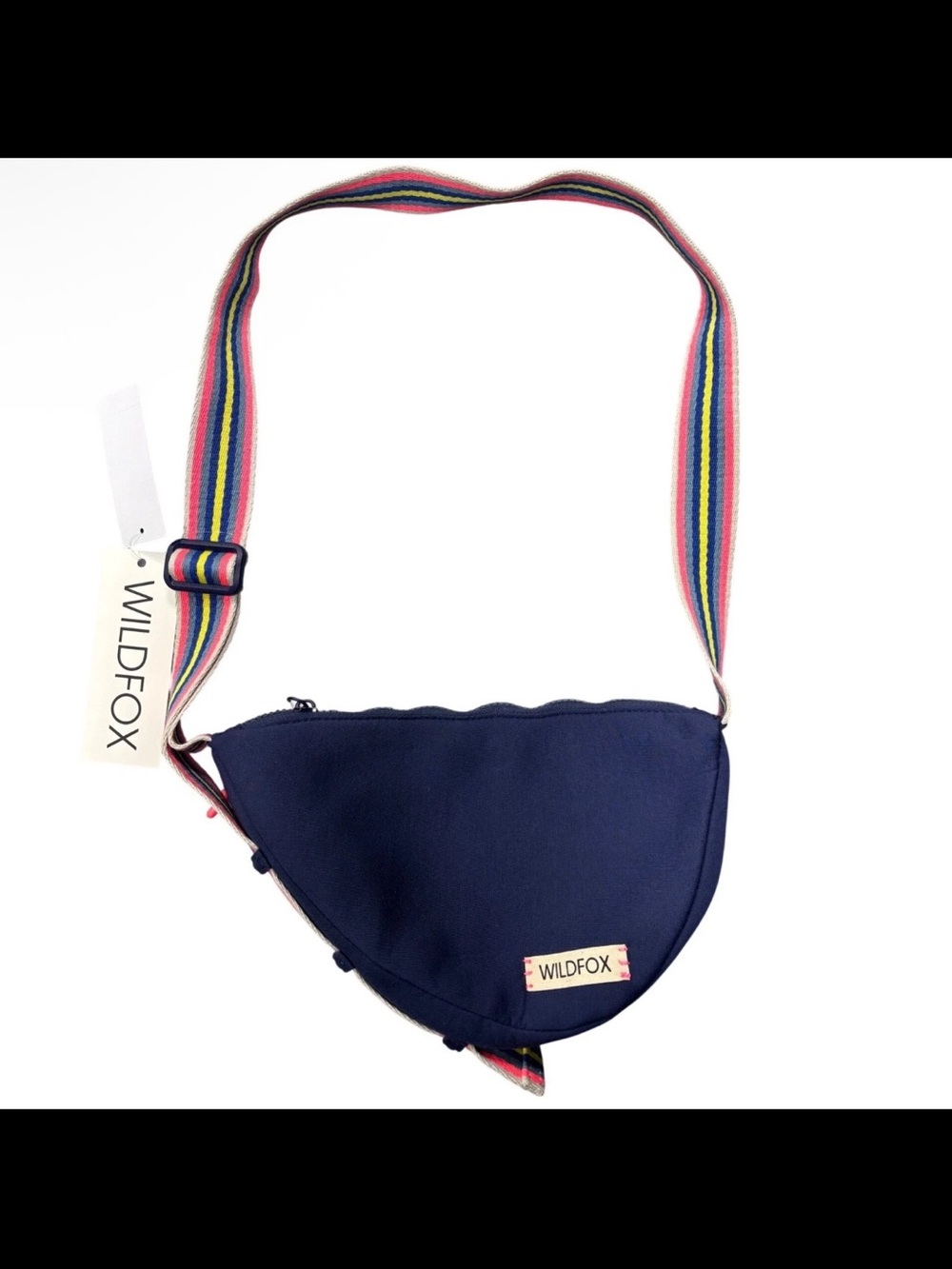 Wildfox Navy Crossbody Bag with Rainbow Strap